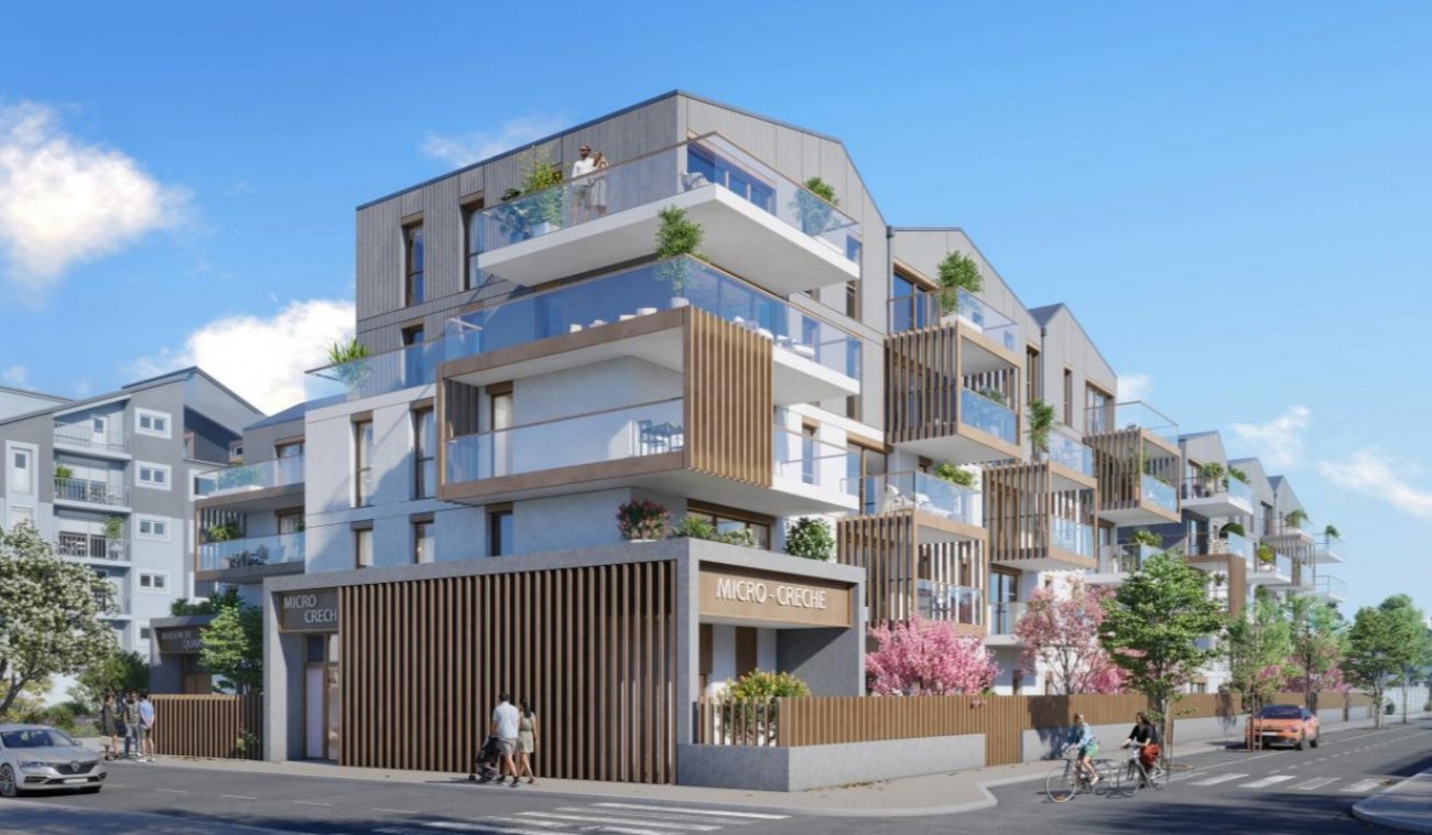 Prix de la mixit nergtique : Plaisance  Saint-Malo (35) de Bati-ArmorArchitectes : Bailleuil & PlessisPrsentation :Implant dans le quartier Alsace-Poitou, en pleine requalification, Plaisance dveloppe 87 logements collectifs et deux locaux d’activit au rez-de-chausse (maison de quartier et micro-crche). Le programme s’intgre en douceur dans un environnement pavillonnaire avec un R+2+2 attiques et un axe de mobilit douce central. L’organisation autour d’une faille paysagre favorise convivialit et qualit de vie, tout en contribuant  la densification urbaine et  la diversit nergtique, offrant un quilibre harmonieux entre logements collectifs et espaces verts partags.