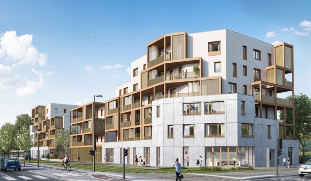 Prix spcial du jury : Le Wood  Strasbourg (67) du promoteur SpiralArchitecte : BIK ArchitecturePrsentation : Le projet  Le Wood  propose 62 logements rpartis en trois btiments implants le long de l’avenue du Neuhof,  Strasbourg.L’architecture valorise un front urbain rythm et une respiration centrale donnant sur un cœur d’lot paysager.Chaque logement bnficie d’une double orientation, d’un espace extrieur gnreux (balcon ou terrasse), d’un espace de schage couvert, de rangements (celliers) et de prestations soignes. Des locaux laverie communs ont t prvus  chaque tages. L’criture architecturale associe socle bton et exosquelette bois, traduisant une forte ambition environnementale et un cadre de vie qualitatif.