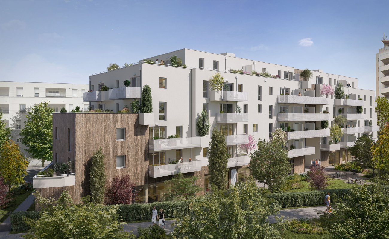 PYRAMIDE DE LA QUALITE GLOBALE : ANGELOTTI PROMOTION pour le projet NATURE & SENSArchitecte : Maurice SCHWAB61 logements du T1bis au T5Surface de plancher : 4 747 m2100 Boulevard Silvio Trentin  ToulouseDate d’achvement du chantier : Dcembre 2026La rsidence NATURE & SENS est un lieu de vie unique. Vritable lot de fraicheur urbain, la rsidence offre un cadre vert et durable, tout en prservant le confort d’un emplacement de premier choix.Son architecture contemporaine et ses faades blanches sont rhausses par une vgtalisation gnreuse, grce  l’intgration de jardinires et de terrasses plantes. Oliviers, ginkgos biloba ou encore arbousiers pouseront ainsi les lignes de la rsidence. Cette dernire comprend 61 logements du T1 bis jusqu’au T5, accessibles depuis le cœur d’lot paysager, pens comme un espace de dtente partag. Les prestations proposes dans les logements sont haut de gamme et personnalisables. La rsidence est galement dote d’un ascenseur et le stationnement s’organise sur deux niveaux en sous-sol.