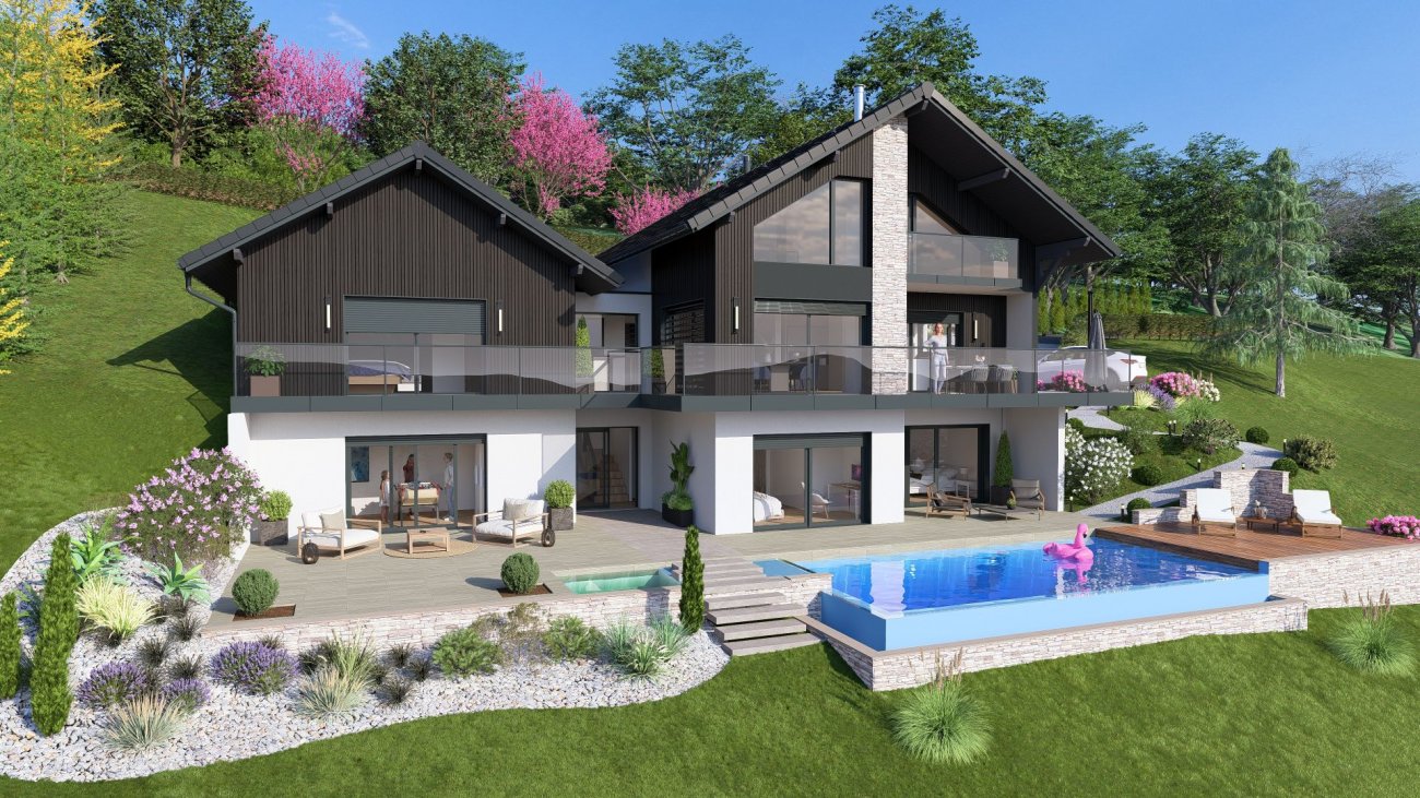 Ralisations Remarquables - ConstructeursMdaille d'or : Maisons Alpes Savoie pour le projet Rve de famille  Ontex (Savoie, 73). Avec le projet Rve de famille  Ontex, Maisons Alpes Savoie a relev le dfi de concevoir une villa intergnrationnelle sur un terrain complexe, nich au-dessus du Lac du Bourget et de l’Abbaye de Hautecombe, dans un site soumis aux rgles des Architectes des Btiments de France. Ce logement secondaire de 230 m a t pens pour accueillir trois gnrations, avec des espaces ouverts et conviviaux favorisant les moments partags, tout en proposant des zones privatives pour garantir tranquillit et confort  chacun. L’architecture conjugue un socle minral ancr dans le paysage et un bardage en bois naturel sur les tages suprieurs, s’intgrant harmonieusement dans son environnement. Dote d’quipements domotiques avancs et conue pour l’autoconsommation nergtique, cette maison allie esthtisme, innovation et durabilit, rpondant aux attentes d’une famille moderne et soucieuse de prserver son cadre naturel exceptionnel. 