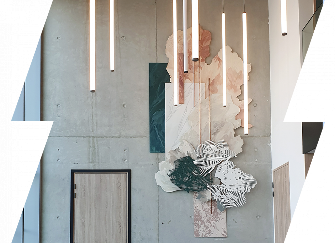 Clara Langelez mêle peinture et sculpture à Montpellier Pour Linkcity et Bouygues Bâtiment Île-de-France, Clara Langelez signe Composition de matières, installation murale combinant textures et formes variées. Pour le programme Unplug à Montpellier, l’œuvre crée un espace d’expérience artistique à l’entrée du bâtiment, inscrivant l’art dans la vie quotidienne. Clara Langelez – Composition de matières à MontpellierPromoteur : Linkcity & Bouygues Bâtiment Île-de-FranceVille : MontpellierRésumé : Installation murale mêlant peinture et sculpture, transformant l’entrée du bâtiment en espace d’expérience artistique.© Heloise Peyre