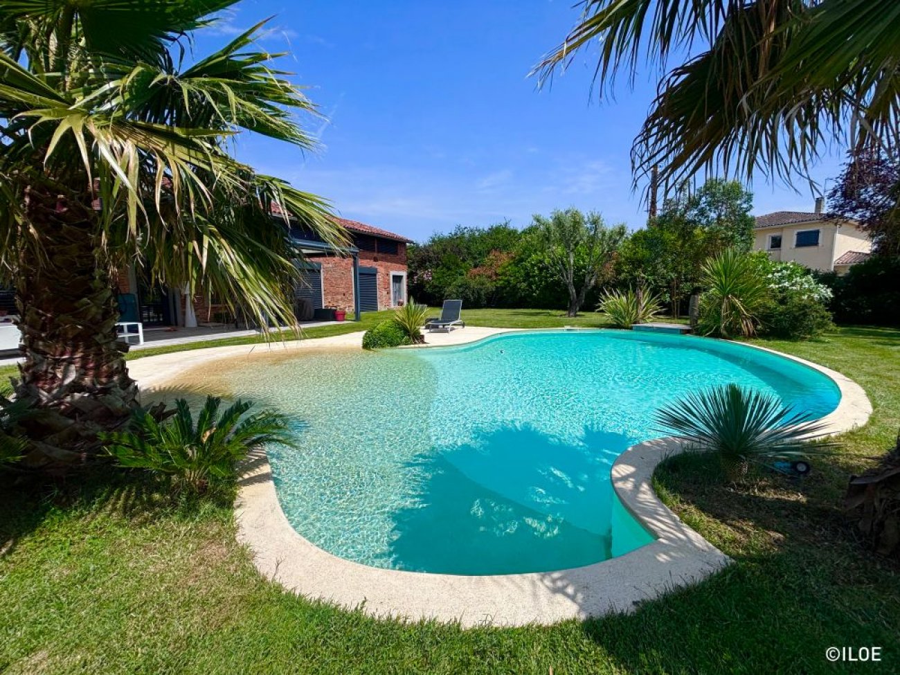 🏆Catgorie : Piscine familiale de forme libre de moins de 40 m (rcompensant la ralisation d’une piscine de forme libre destine  un usage familial, dont la surface d’eau est infrieure  40 m) TROPHE D’OR : ILOE Descriptif :Avec son modle Coquillage, ILOE signe une ralisation  la fois harmonieuse et conviviale, pense pour les familles en qute d’un espace de dtente lgant. Entirement conue en bton coul vibr, cette piscine de 11 x 5 m sduit par sa forme libre et son intgration naturelle dans le jardin. Son revtement en PVC arm beige Alkor 2000, assorti  la plage et aux margelles en bton coul beige, cre une esthtique pure et chaleureuse. L’ensemble, d’un seul matriau et d’une teinte uniforme, offre une continuit visuelle apaisante. La piscine se distingue galement par ses quipements de confort intgrs : plage immerge pour se relaxer, solarium en prolongement du bassin et robot automatique pour un entretien simplifi. Une ralisation exemplaire signe ILOE, qui allie design fluide, robustesse et convivialit, tout en rpondant aux nouvelles attentes des familles en matire de bien-tre et de durabilit. Crdit photo : ILOE