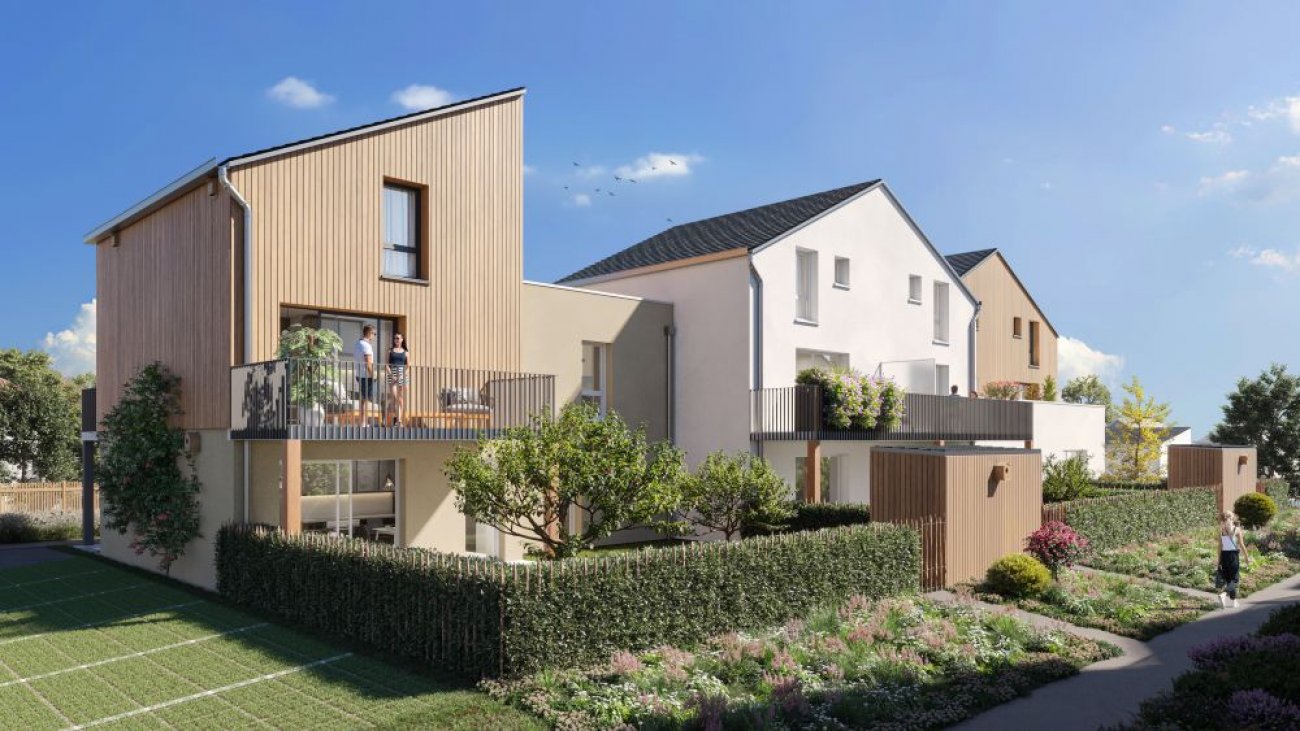 Pyramide Conduite responsable des opérations : Les Jardins de l’Envol à Mondeville (14) du promoteur Bouygues ImmobilierArchitectes : APICPrésentation : Les Jardins de l’Envol rassemble 79 logements sous forme d'appartements et maisons neuves sur un cœur paysager. Le projet privilégie la biodiversité et la nature : carrés potagers, noues plantées, stationnements drainants et gîtes pour chauves-souris, recensement d’une quarantaine d’espèces d’oiseaux par la LPO. L’ensemble illustre une conception responsable des opérations, pour allier habitat collectif, écologie et vie en communauté.