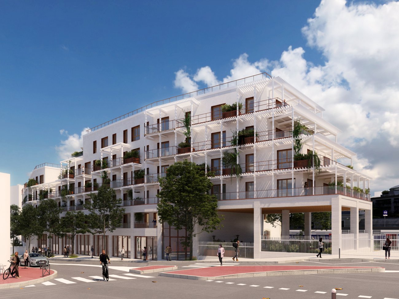 Pyramide du B�timent Bas-Carbone : Woodeum-S�quo�a, Sceaux (92)Promoteur : CogedimArchitectes : WOADescriptif et particularit�s : 66 logements LLI avec espaces ext�rieurs, 3 locaux commerciaux, transformation d&rsquo;une emprise ferroviaire, label BBCA Excellent, RE2020 seuil 2028, NF Habitat HQE Tr�s Performant.