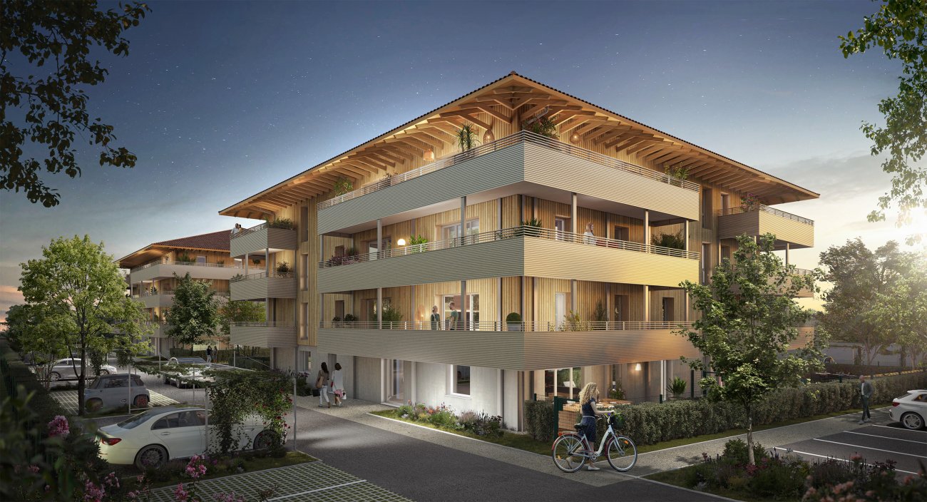 LA PYRAMIDE DU BATIMENT BAS CARBONEGREENCITY IMMOBILIER pour le projet JARDINS DE DIANEArchitecte : TAM Architecture38 logements, du T2 au T4Surface de plancher : 2 638 m2Lieu-dit Bordenave Boulevard Alain Savary  TournefeuilleDate d’achvement du chantier : 2me semestre 2025Jardins de Diane, une rsidence bas carbone en matriaux biosourcs, RE 2020 Seuil 2031. Jardins de Diane se distingue par la prdominance de l’utilisation du bois : mur en ossature bois, bardage en faade, platelage terrasse/balcon bois, charpente bois.Elle atteint des performances  carbone  et  nergie  trs leves qui correspondent aux exigences futures : le seuil 2031 de la RE 2020.Sa conception apporte galement du confort d’usage  ses rsidents et elle offre un vaste espace vgtalis, vritable lot de fracheur l’t.